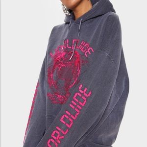 prettylittlething worldwide slogan hoodie